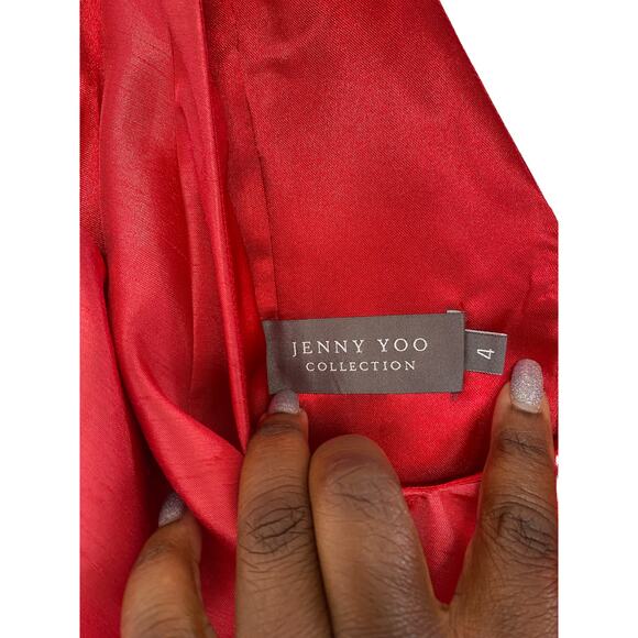 Jenny Yoo Collection Pink Sleeveless V-Neck Formal Sleeveless Short Dress Size 4 - Picture 4 of 8